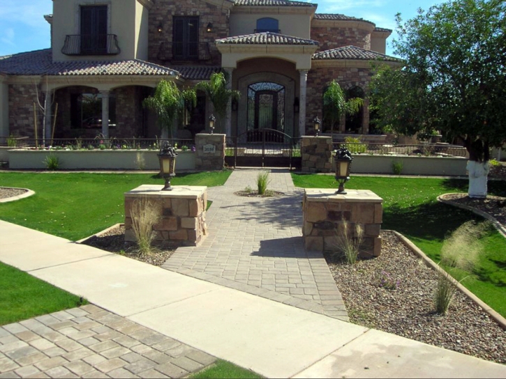 Artificial Grass Installation Haines City, Florida Landscape Rock, Front Yard Design